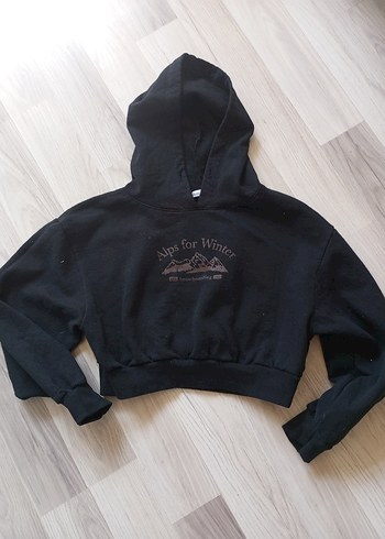Kapüşonlu Siyah Kadın Sweatshirt