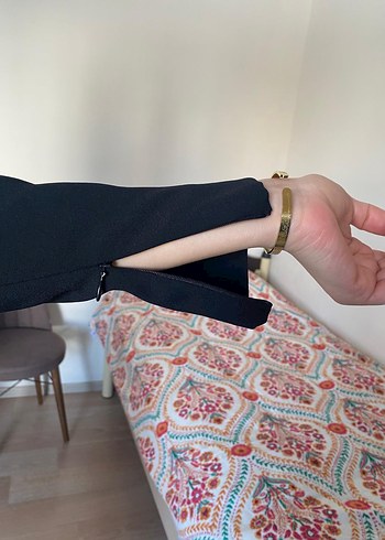 Kadın Siyah Midi Kemerli Tulum - Görsel 3