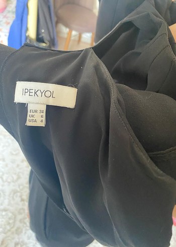 Kadın Siyah Midi Kemerli Tulum - Görsel 4