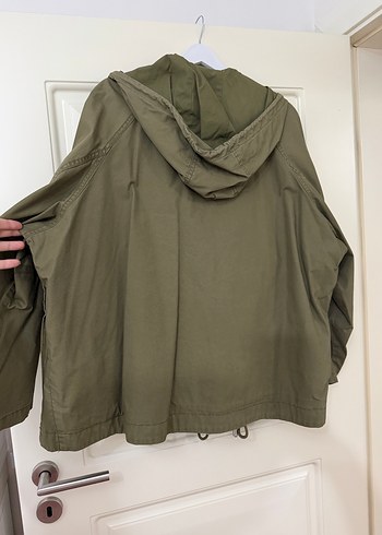 Zara haki renk oversize parka - Görsel 7