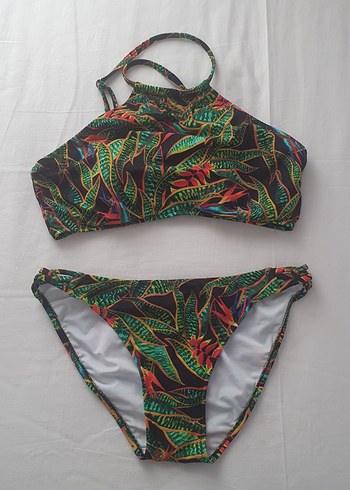 Çiçek Desenli Mini İpli Bikini