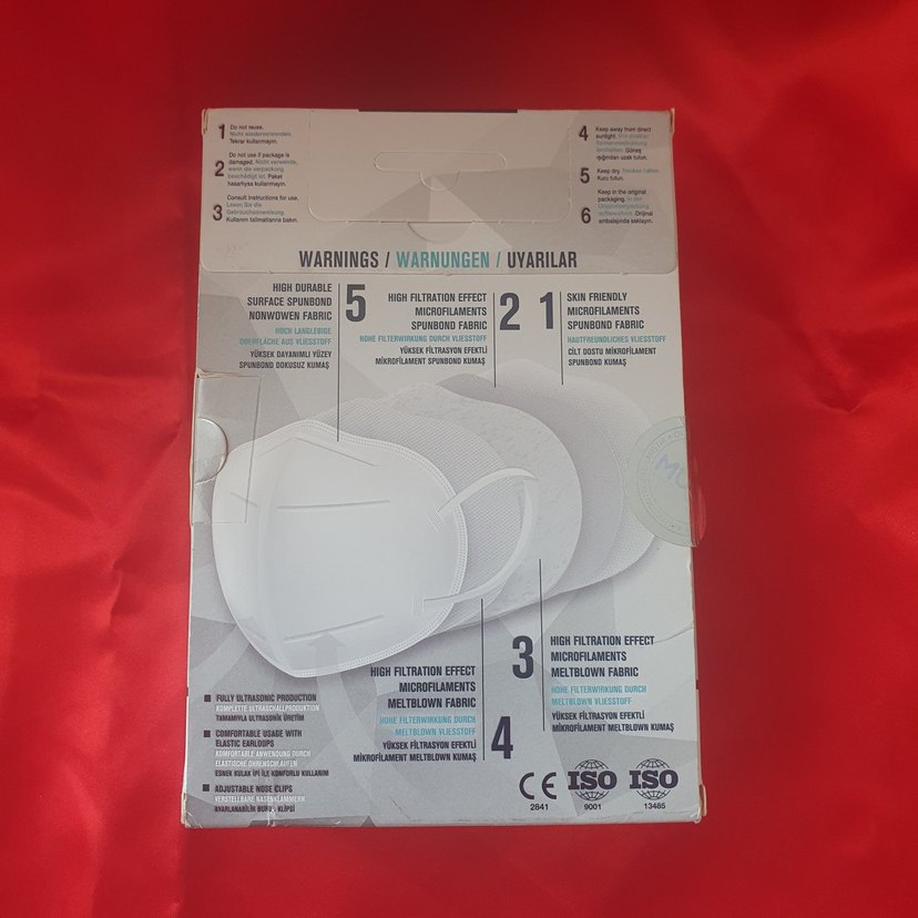 FFP2 NR Renkli Karışık 8 AdetMaske - Görsel 2