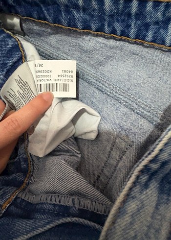 32 Beden mavi Renk Kadın Gri Batik Desenli Kot Pantolon