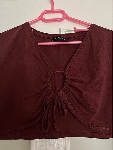 Trendyol & Milla Dekoltesi ayarlanabilir crop tshirt