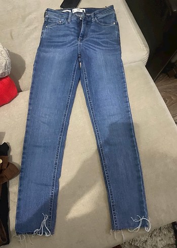 Siyah Kadın Midi Boy Denim Pantolon - Görsel 7