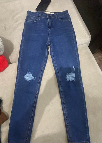 Siyah Kadın Midi Boy Denim Pantolon - Görsel 4