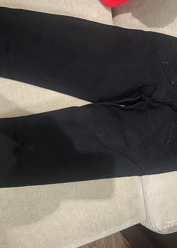 Siyah Kadın Midi Boy Denim Pantolon - Görsel 2