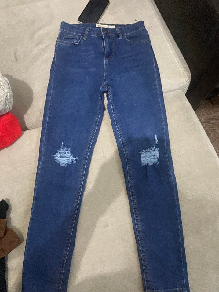 Siyah Kadın Midi Boy Denim Pantolon - Görsel 4