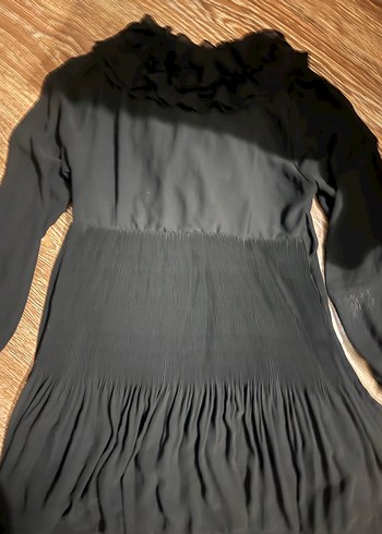 Uzun Kollu Siyah Gotik Abiye Elbise - Görsel 3