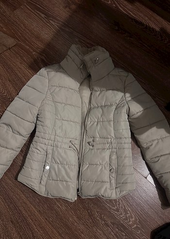 Kürklü Bej Kadın Kısa Kışlık Mont - Görsel 3