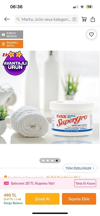 Dax supergro yavaş uzayqn saç bakım kremi