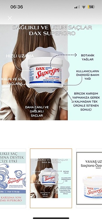 Beden Dax supergro yavaş uzayqn saç bakım kremi