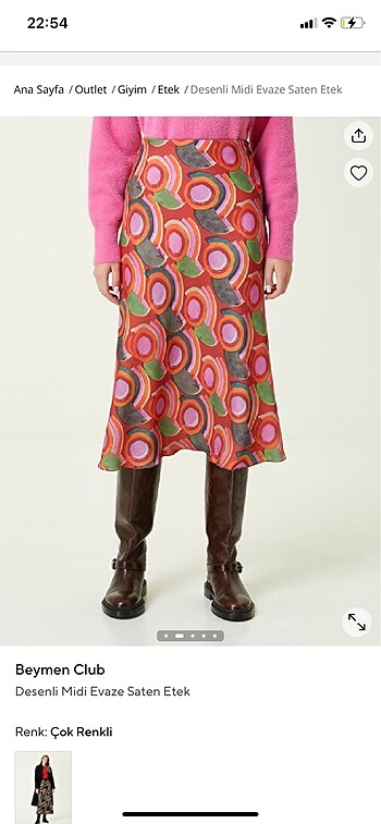 Beymen club desenli midi evaze etek - Görsel 2