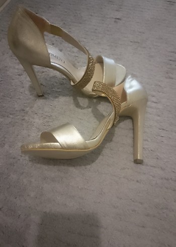 bantlı ince topuk şık abiye ayakkabı - Görsel 5