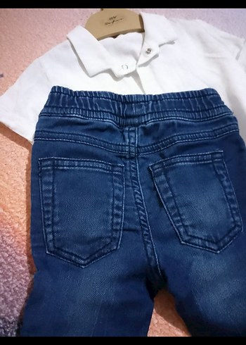 Erkek Çocuk Rahat Kesim Denim Pantolonlar polo yaka gömlek pamuk - Görsel 7