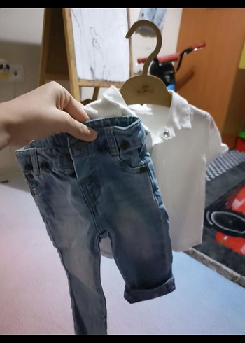 Erkek Çocuk Rahat Kesim Denim Pantolonlar polo yaka gömlek pamuk - Görsel 5