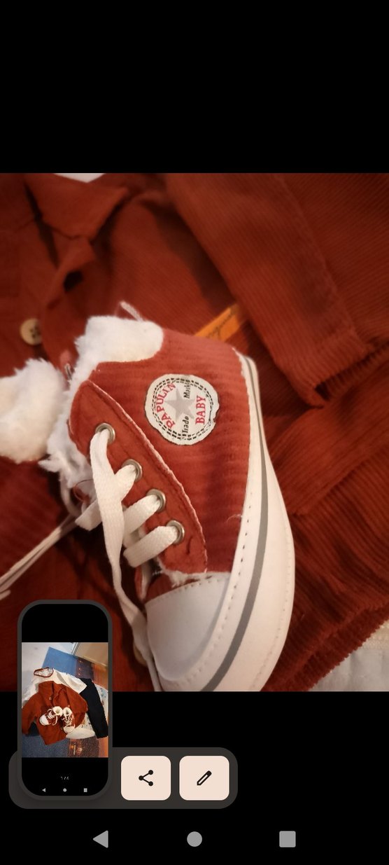 Kahverengi Düğmeli Uzun Kollu Bebek Erkek Takım - Görsel 2