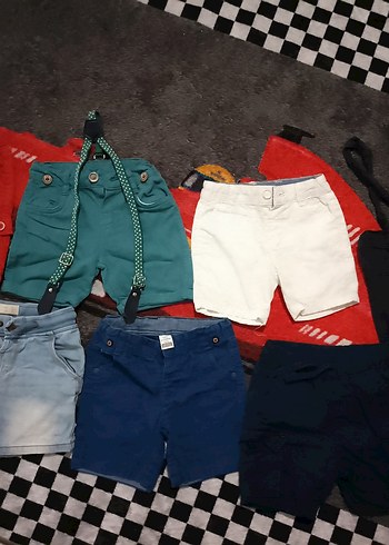 Renkli Pamuklu Erkek Çocuk Şortları 6/9 9/12 ay aralığı bedenler - Görsel 2