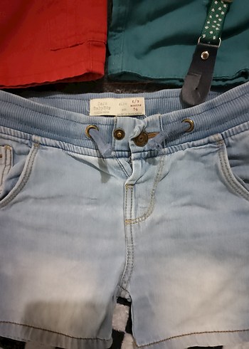 Renkli Pamuklu Erkek Çocuk Şortları 6/9 9/12 ay aralığı bedenler - Görsel 3