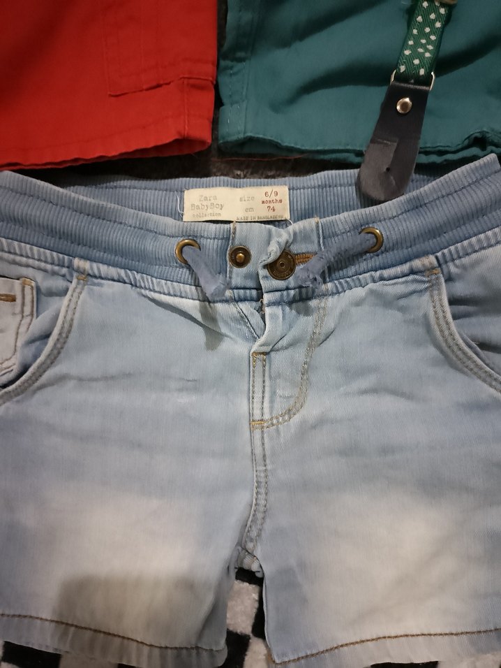 Renkli Pamuklu Erkek Çocuk Şortları 6/9 9/12 ay aralığı bedenler - Görsel 3