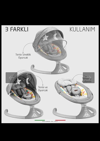 3 Kademe Sırt Ayarlı Gri Bebek Ana kucağı - Görsel 9