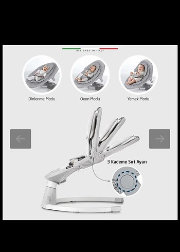 3 Kademe Sırt Ayarlı Gri Bebek Ana kucağı - Görsel 2