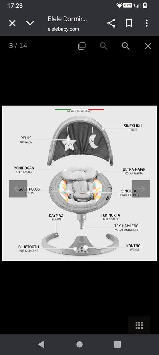 3 Kademe Sırt Ayarlı Gri Bebek Ana kucağı - Görsel 3