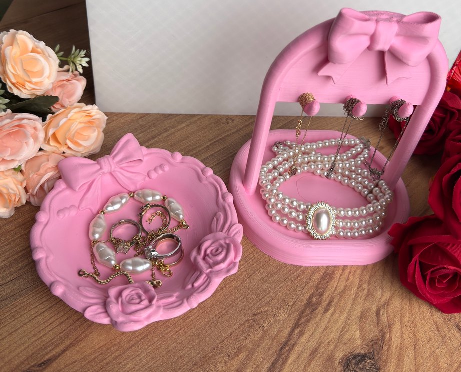 Pembe Fiyonk Detaylı Takı ve Makyaj Organizeri - Görsel 2