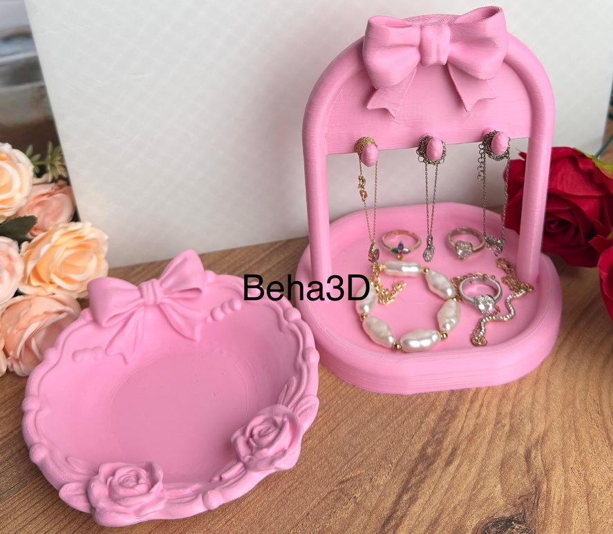 Pembe Fiyonk Detaylı Takı ve Makyaj Organizeri - Görsel 4