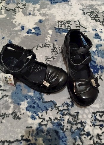 Kız Çocuk Siyah Bağcıklı Gotik Babet - Görsel 2