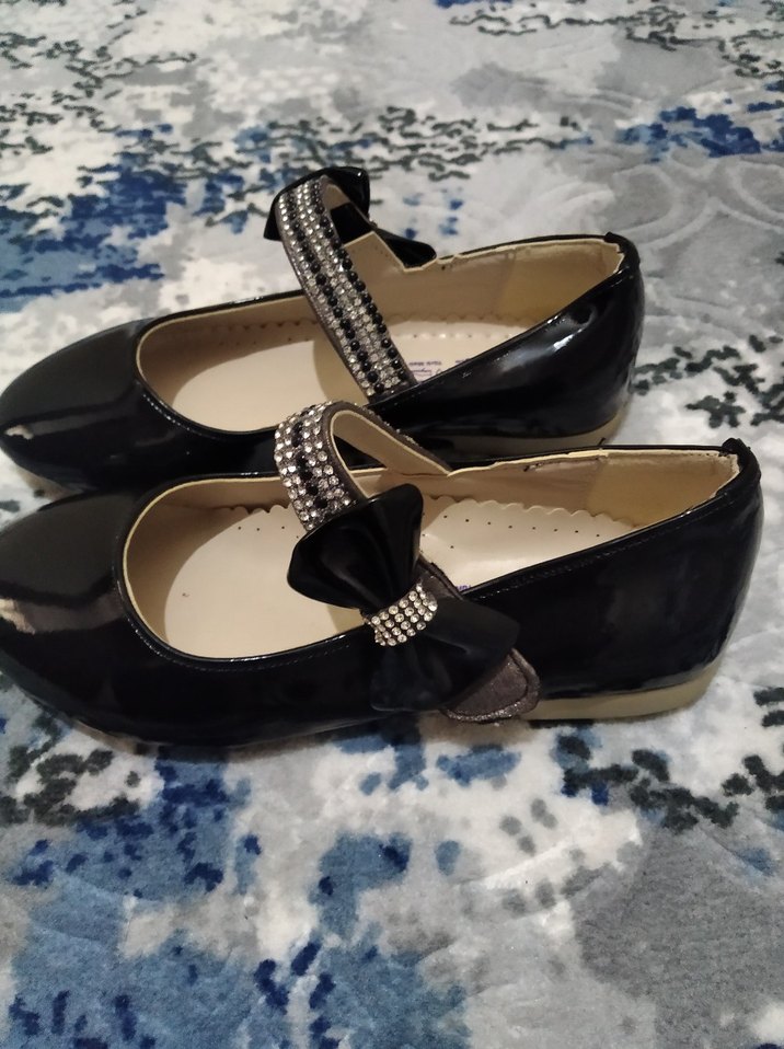 Kız Çocuk Siyah Bağcıklı Gotik Babet - Görsel 4