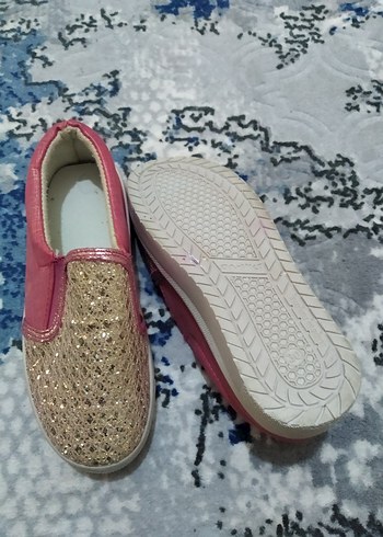 Pembe Parlak Simli Kız Çocuk Spor Ayakkabı - Görsel 2