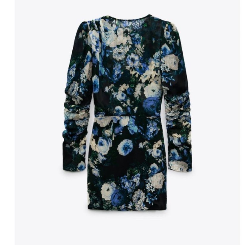 Çiçek Desenli Uzun Kollu Midi Elbise - Görsel 5