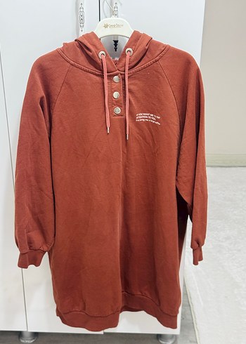 LC Waikiki Kiremit Kapusonlu Uzun Sweatshirt