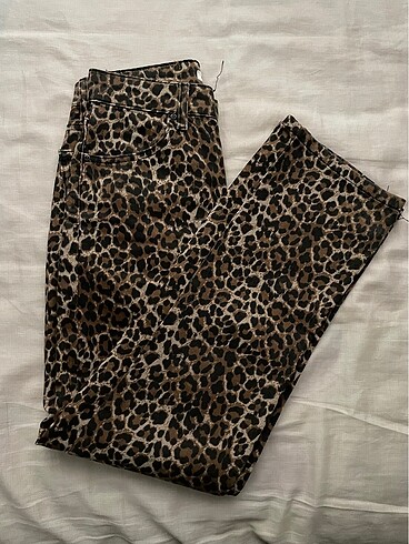 xs Beden Leopar Straight Fit Jean