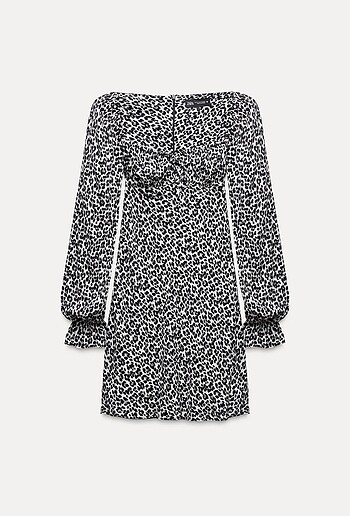 Zara Zara Leopar Desenli Elbise