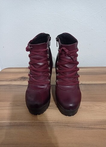 38 Beden bordo Renk Topuklu bot