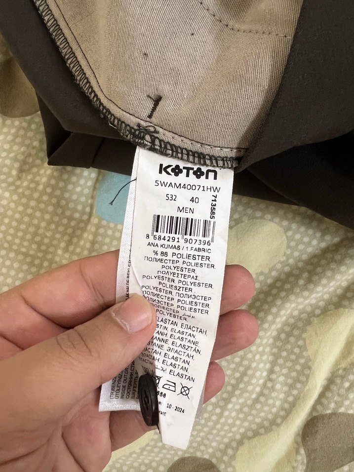 Kahverengi erkek Pilili Kumaş Pantolon - Görsel 4