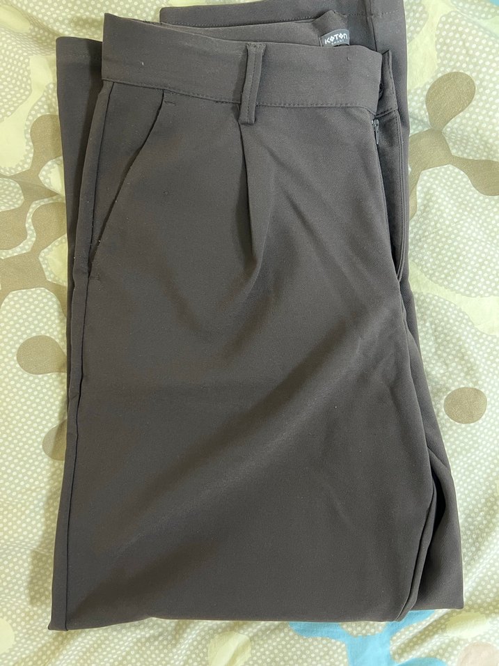 Kahverengi erkek Pilili Kumaş Pantolon - Görsel 2