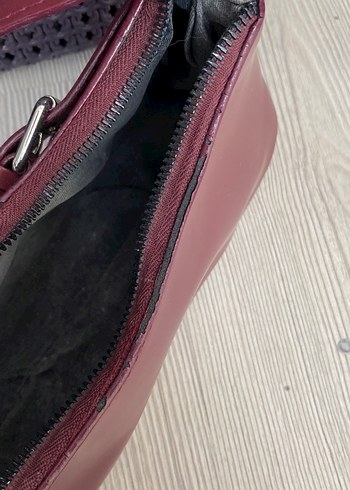 Beden bordo Renk Burgundy Deri İşlemeli Kadın Omuz Çantası