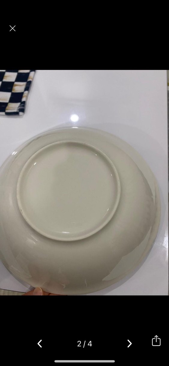 Mavi Yaprak Desenli Seramik Kase - Görsel 3