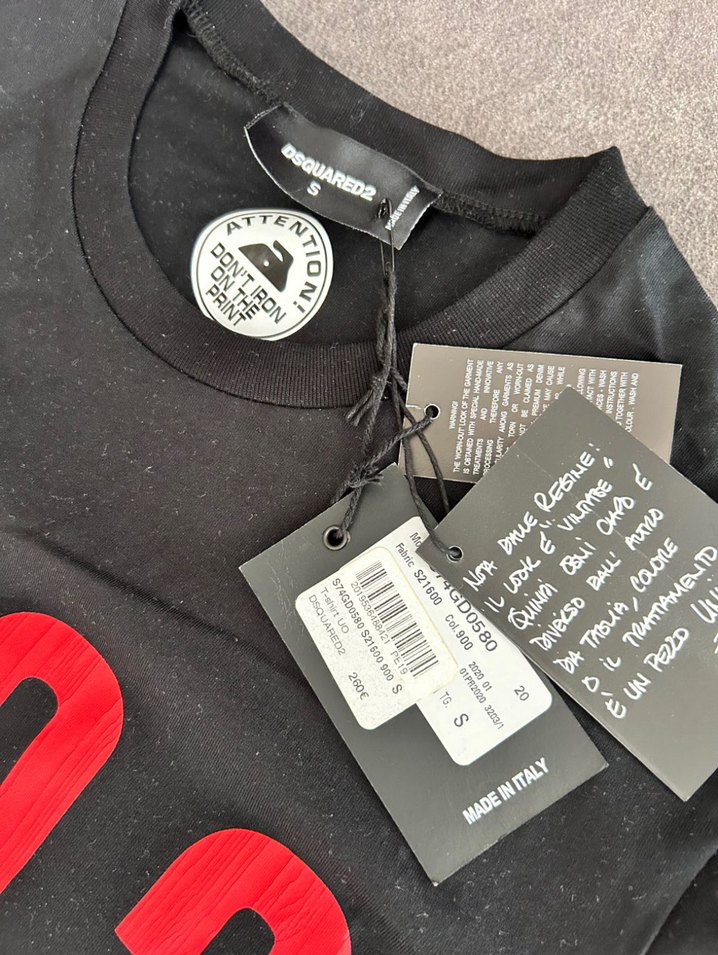 DSQ2 Siyah Baskılı Erkek Tişört - Görsel 4