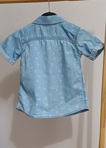 F&F Erkek Çocuk Kısa Kollu Düğmeli Denim Gömlek