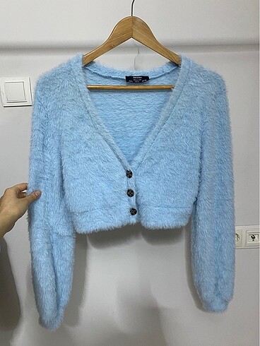 Bershka yumoş mavi hırka