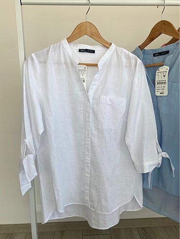beyaz keten orijinal etiketli gömlek