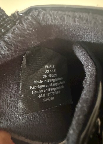 H&M Parlak Siyah Kız Çocuk Bot H&M