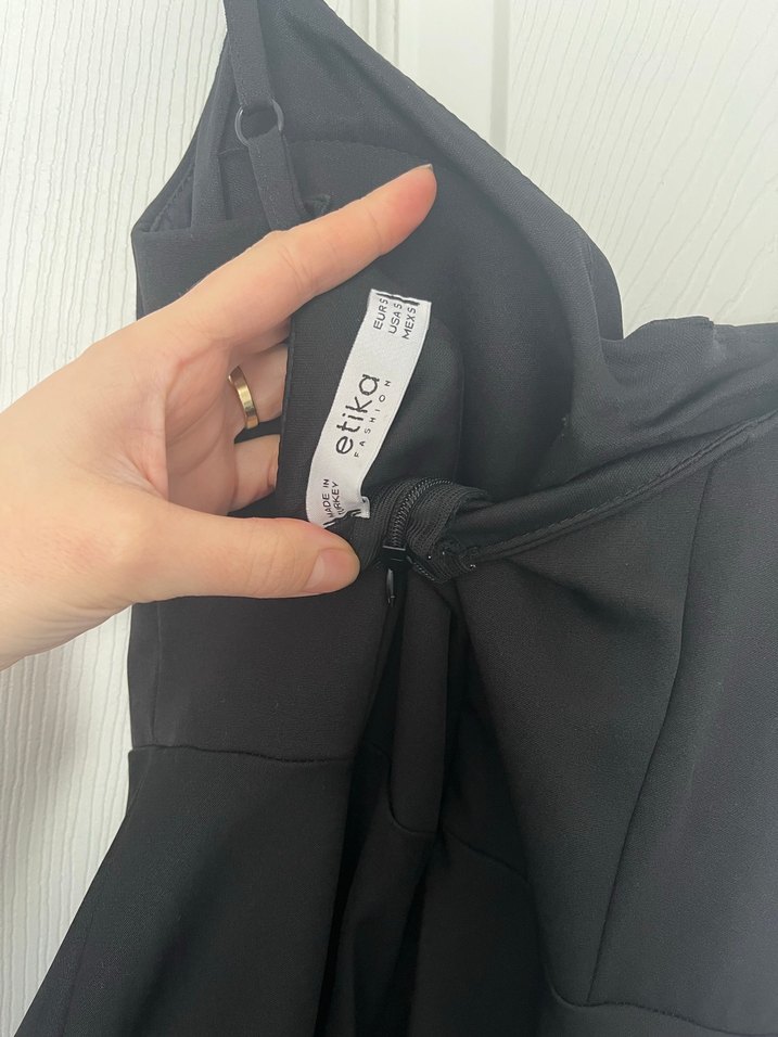 Siyah Mini Fırfırlı Kadın Elbise - Görsel 4