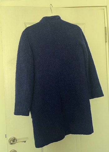 Düğmeli Lacivert Uzun Kaban - Görsel 2