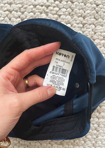 Kadın Lacivert kadife Kumaş Şapka - Görsel 2