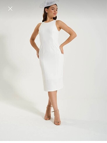 Beyaz astarlı elbise - Görsel 2